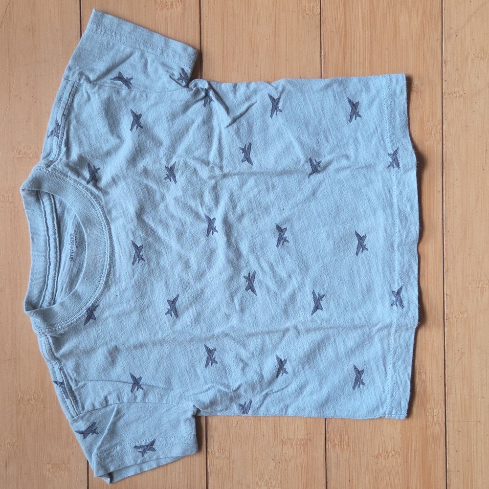 🚨 DONATE SOON • 🍍5 for $20 • Simple Joys• Blueish Grey Airplane Tee